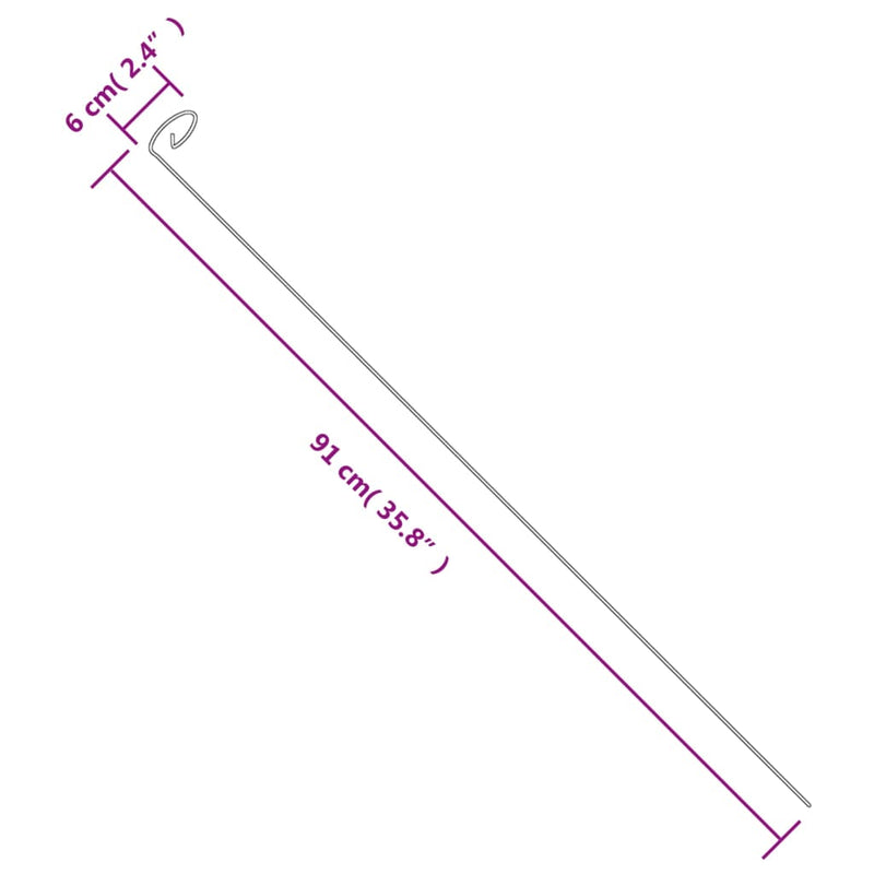 vidaXL 20 db sötétzöld acél kerti növénykaró 91 cm