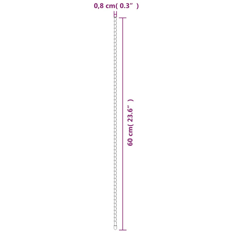 vidaXL 30 db zöld acél kerti növénykaró 60 cm