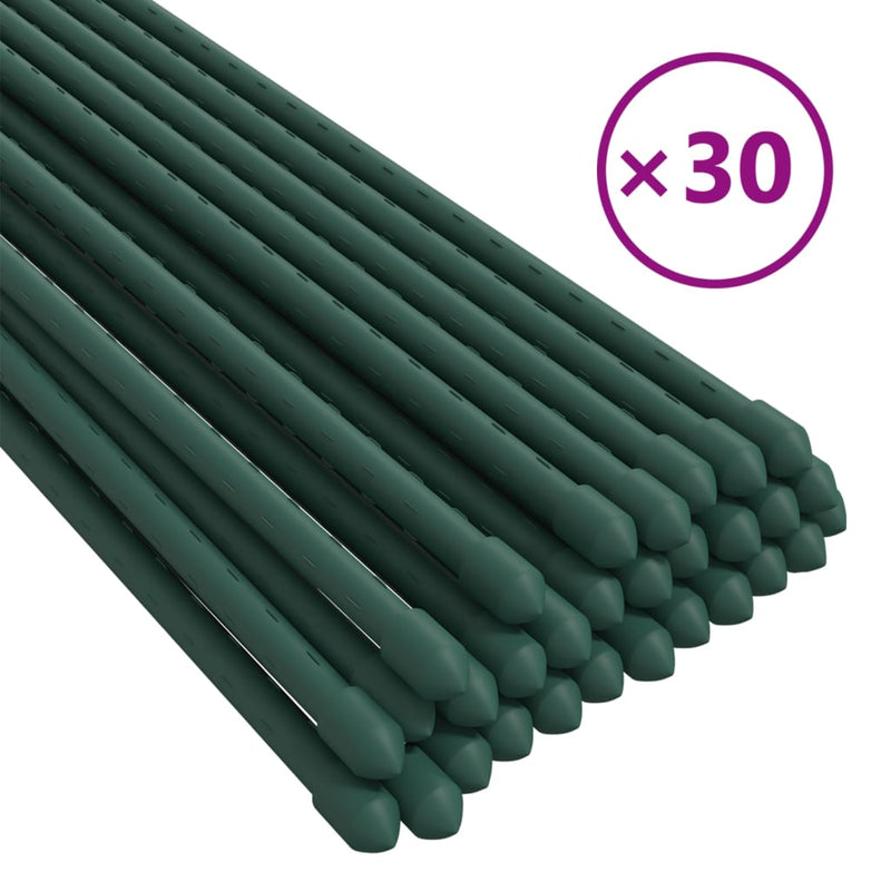 vidaXL 30 db zöld acél kerti növénykaró 90 cm
