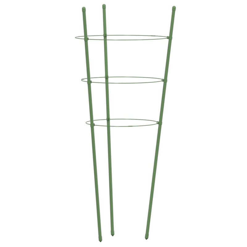 vidaXL 5 db zöld acél kerti növénytámasz 3 gyűrűvel 60 cm