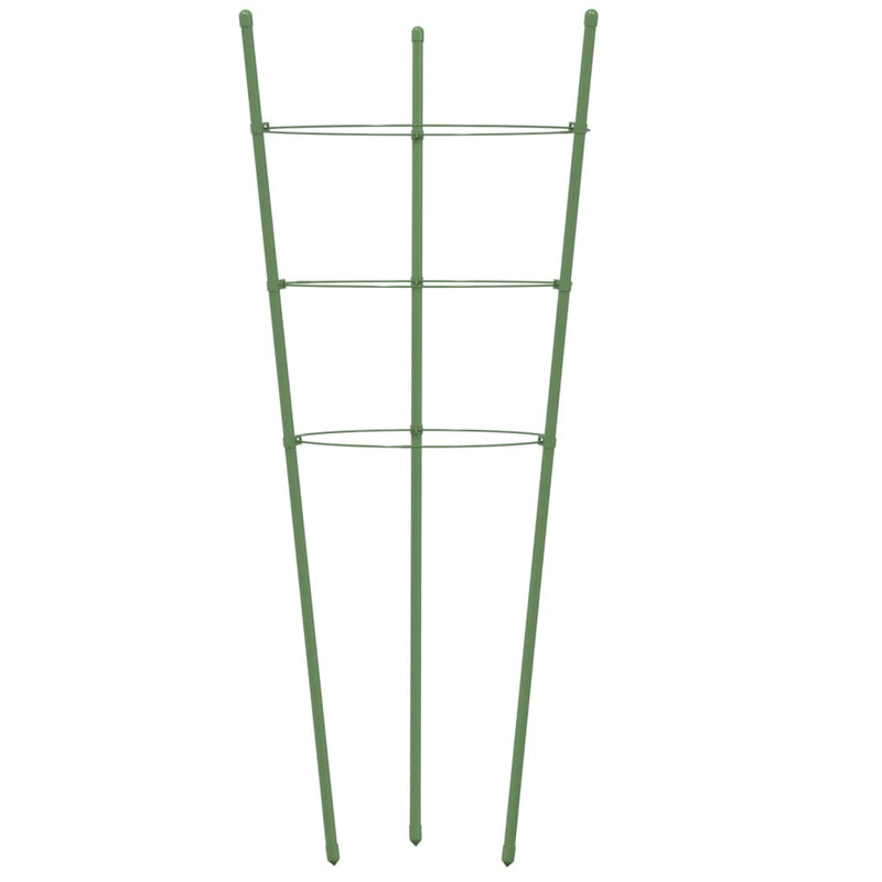 vidaXL 5 db zöld acél kerti növénytámasz 3 gyűrűvel 60 cm