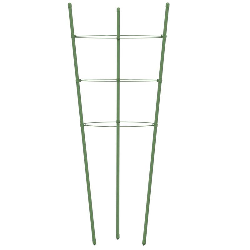 vidaXL 5 db zöld acél kerti növénytámasz 3 gyűrűvel 75 cm