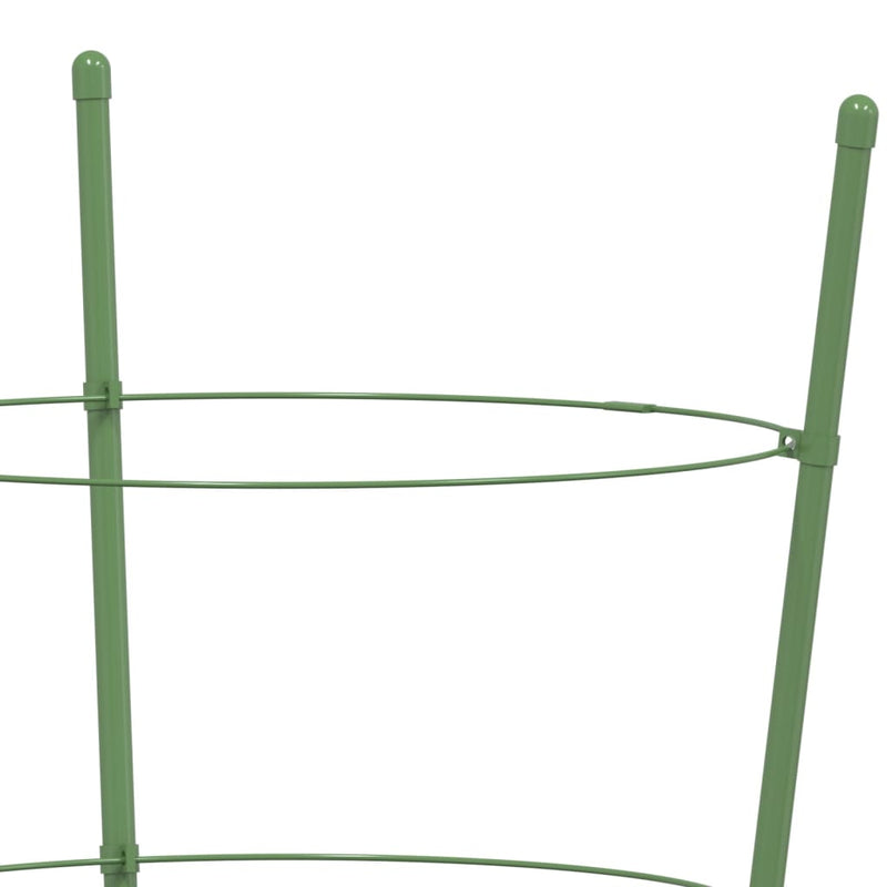 vidaXL 5 db zöld acél kerti növénytámasz 3 gyűrűvel 75 cm