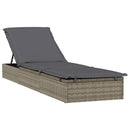 vidaXL 1 db szürke polyrattan napozóágy párnával 201 x 55 x 62 cm