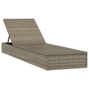 vidaXL 1 db szürke polyrattan napozóágy párnával 201 x 55 x 62 cm