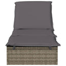 vidaXL 1 db szürke polyrattan napozóágy párnával 201 x 55 x 62 cm