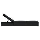 vidaXL 1 db fekete polyrattan napozóágy párnával 201 x 55 x 62 cm