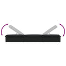 vidaXL 1 db fekete polyrattan napozóágy párnával 201 x 55 x 62 cm