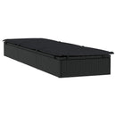 vidaXL 1 db fekete polyrattan napozóágy asztallal