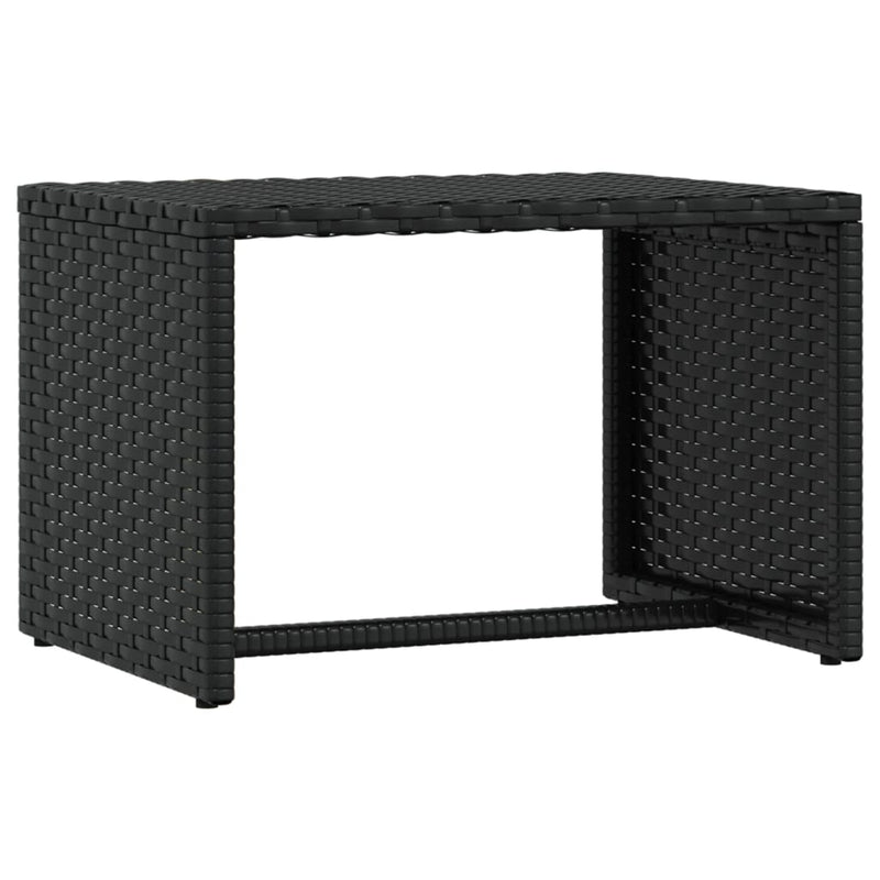 vidaXL 1 db fekete polyrattan napozóágy asztallal