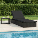vidaXL 1 db fekete polyrattan napozóágy asztallal