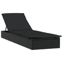 vidaXL 2 db fekete polyrattan napágy asztallal