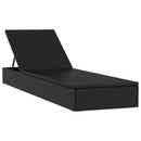 vidaXL 2 db fekete polyrattan napágy asztallal
