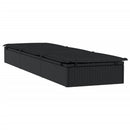 vidaXL 2 db fekete polyrattan napágy asztallal