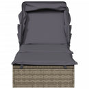 vidaXL szürke polyrattan napozóágy összecsukható tetővel 213x63x97 cm