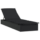 vidaXL fekete polyrattan napágy kerek tetővel 211 x 57 x 140 cm