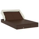 vidaXL 2 személyes barna polyrattan napágy tetővel 213 x 118 x 97 cm
