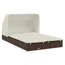 vidaXL 2 személyes barna polyrattan napágy tetővel 213 x 118 x 97 cm