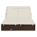 vidaXL 2 személyes barna polyrattan napágy tetővel 213 x 118 x 97 cm