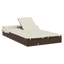 vidaXL 2 személyes barna polyrattan napágy tetővel 213 x 118 x 97 cm