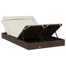 vidaXL 2 személyes barna polyrattan napágy tetővel 213 x 118 x 97 cm