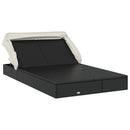 vidaXL 2 személyes fekete polyrattan napágy tetővel 213 x 118 x 97 cm
