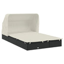 vidaXL 2 személyes fekete polyrattan napágy tetővel 213 x 118 x 97 cm
