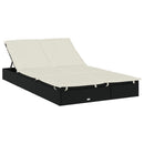 vidaXL 2 személyes fekete polyrattan napágy tetővel 213 x 118 x 97 cm
