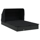 vidaXL 2 személyes fekete polyrattan napágy tetővel 213 x 118 x 97 cm