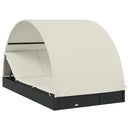vidaXL 2 személyes fekete polyrattan napágy kerek tetővel 213x118x97cm