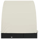 vidaXL 2 személyes fekete polyrattan napágy kerek tetővel 213x118x97cm