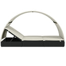 vidaXL 2 személyes fekete polyrattan napágy kerek tetővel 213x118x97cm