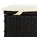 vidaXL 2 személyes fekete polyrattan napágy kerek tetővel 213x118x97cm