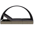 vidaXL 2 személyes szürke polyrattan napágy kerek tetővel 211x112x140