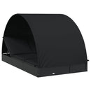 vidaXL 2 személyes fekete polyrattan napágy kerek tetővel 213x118x97cm