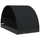 vidaXL 2 személyes fekete polyrattan napágy kerek tetővel 213x118x97cm