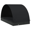 vidaXL 2 személyes fekete polyrattan napágy kerek tetővel 213x118x97cm