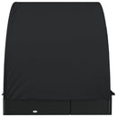 vidaXL 2 személyes fekete polyrattan napágy kerek tetővel 213x118x97cm