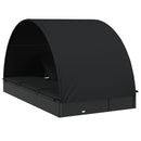 vidaXL 2 személyes fekete polyrattan napágy kerek tetővel 213x118x97cm