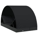 vidaXL 2 személyes fekete polyrattan napágy kerek tetővel 213x118x97cm