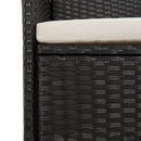 vidaXL 2 db fekete polyrattan kerti szék párnával