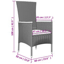vidaXL 4 db szürke polyrattan kerti szék párnával
