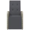 vidaXL 2 db szürke polyrattan dönthető kerti szék párnákkal