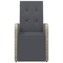 vidaXL szürke polyrattan dönthető kerti szék párnákkal