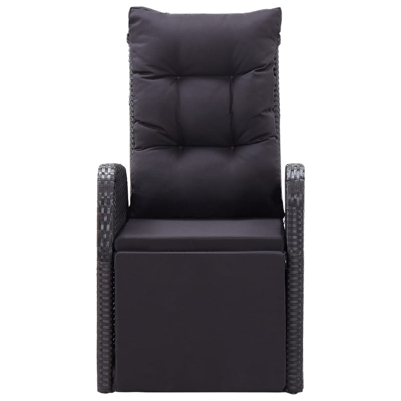 vidaXL 2 db fekete polyrattan dönthető kerti szék párnával