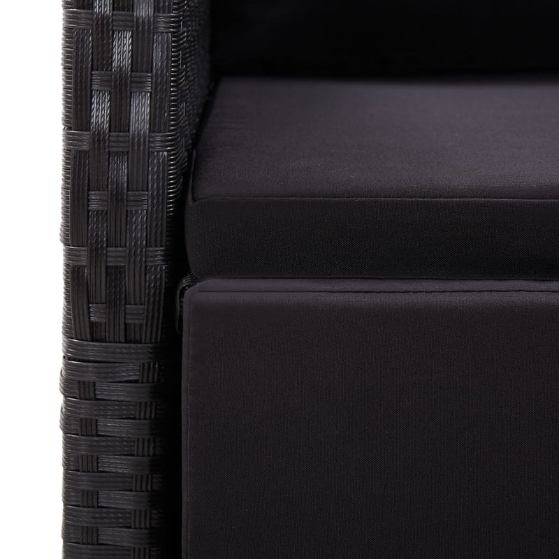 vidaXL 2 db fekete polyrattan dönthető kerti szék párnával