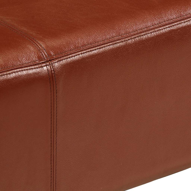 vidaXL barna valódi bőr és tömör mangófa tornapad 110 cm