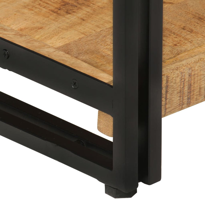 vidaXL 3 szintes tömör mangófa és vas könyvespolc 77x30x80 cm
