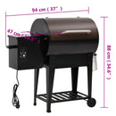 vidaXL fekete vas pellet grillsütő alsó polccal 94 cm