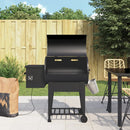 vidaXL fekete vas pellet grillsütő alsó polccal 94 cm